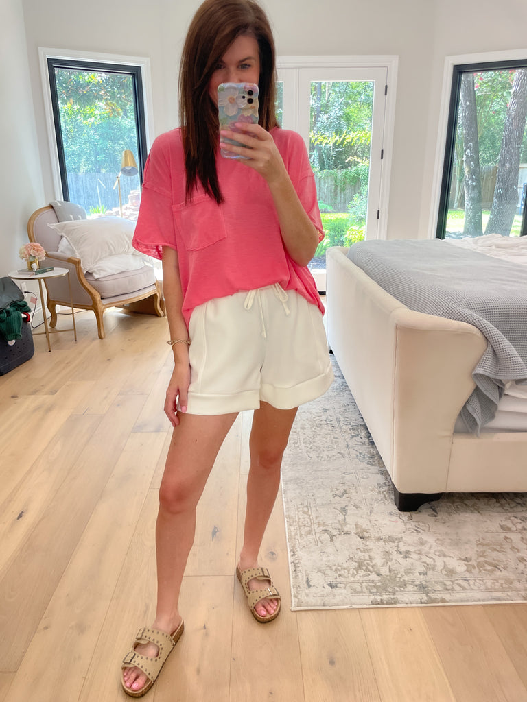 Set the Pace Shorts in White