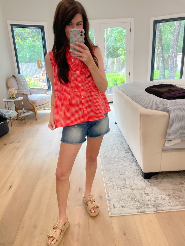 Summer Daydream Gingham Tiered Tank