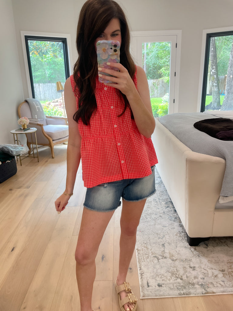 Summer Daydream Gingham Tiered Tank