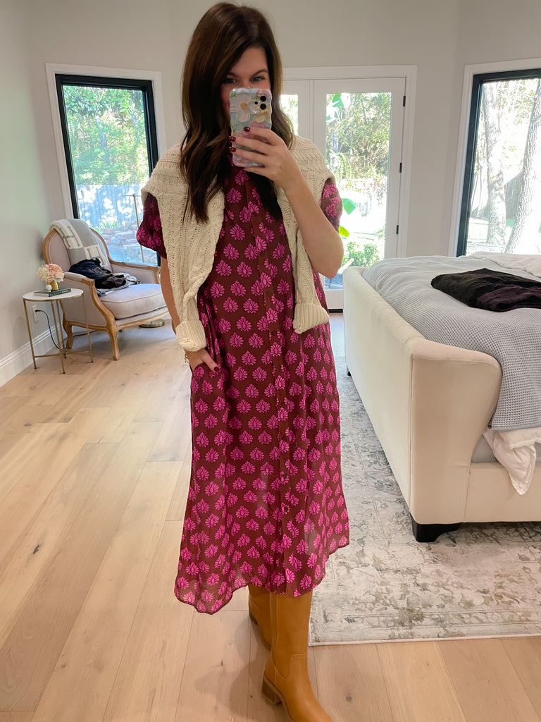 Cue the Blooms Floral Midi Dress