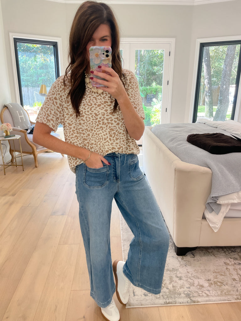 Carefree Spots Tee in Tan