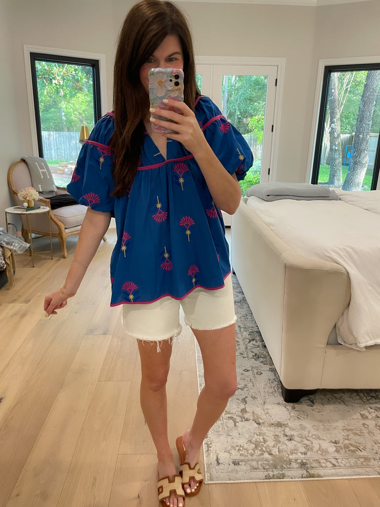 Living for the Moment Top in Blue