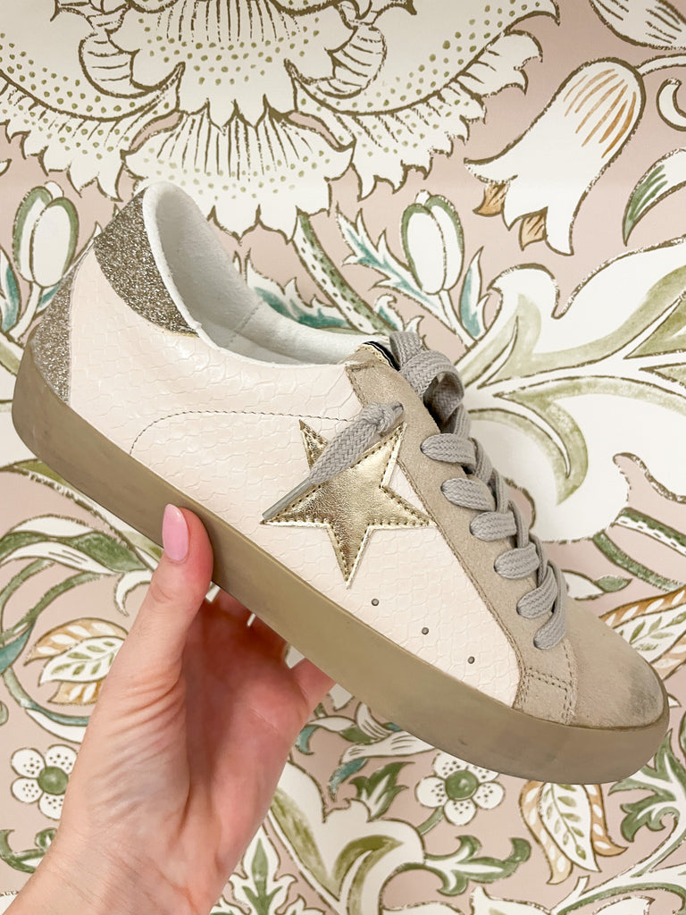 Shu Shop Paula Sneakers in Bone Snake