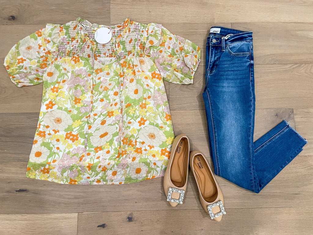 Embrace the Season Top in Green Mix