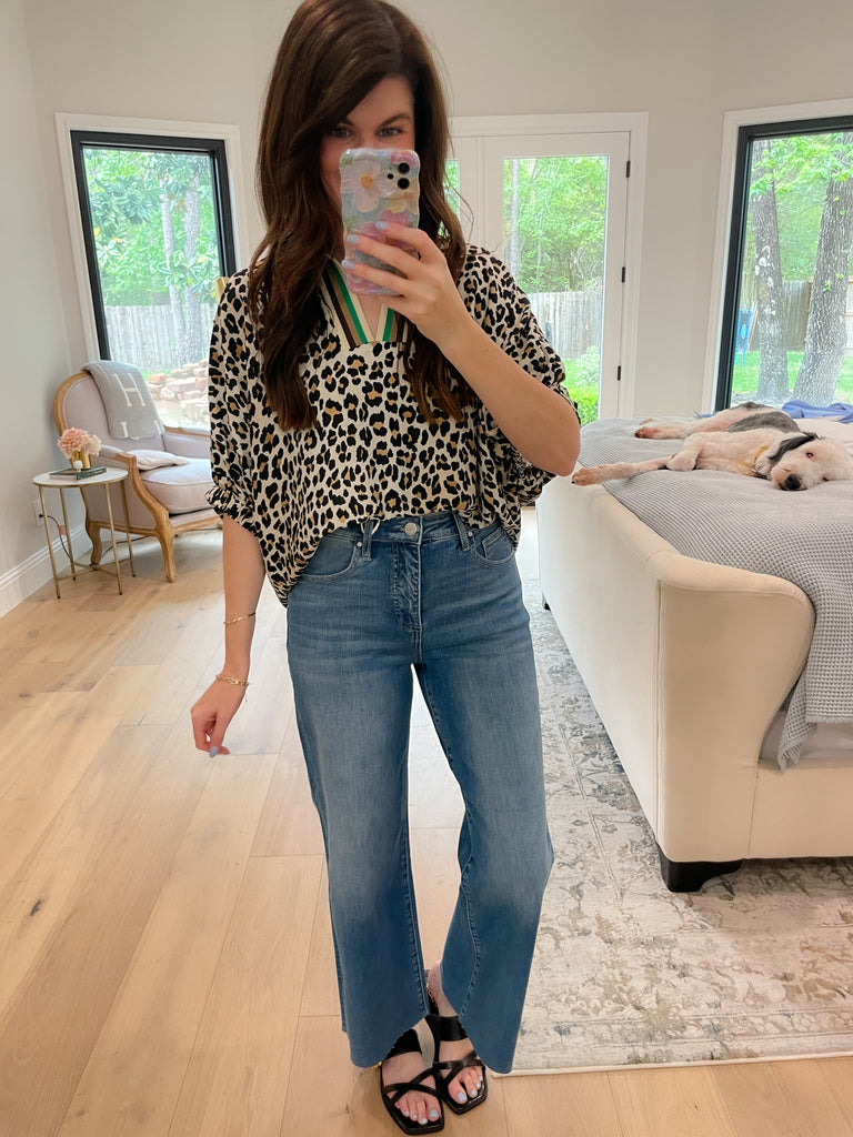 Risen Amelia Tummy Control Wide Leg Cropped Jeans