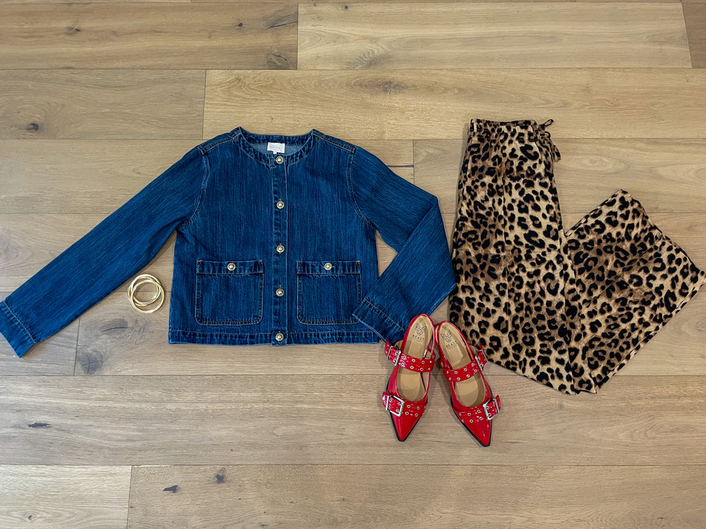 Chic in the City Gold Button Denim Jacket