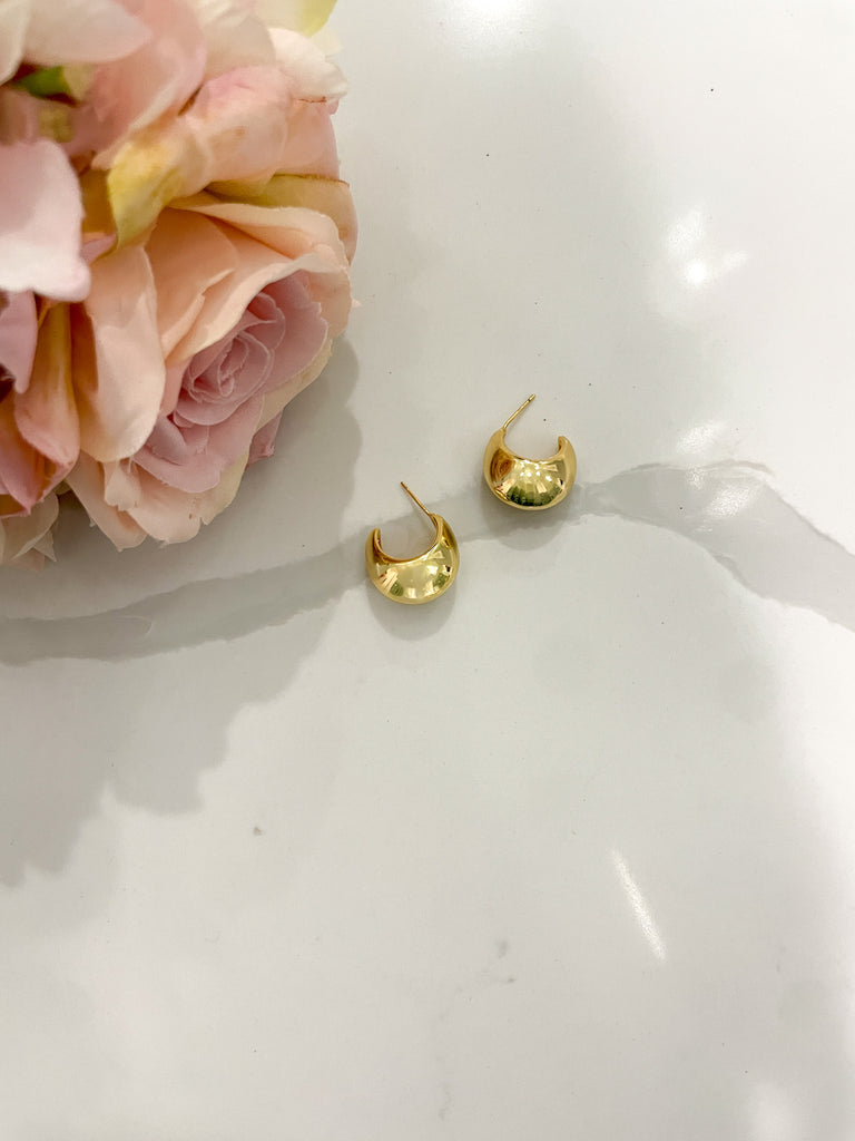 Gold Dipped Wide Rounded Hoop Earrings *Final Sale*