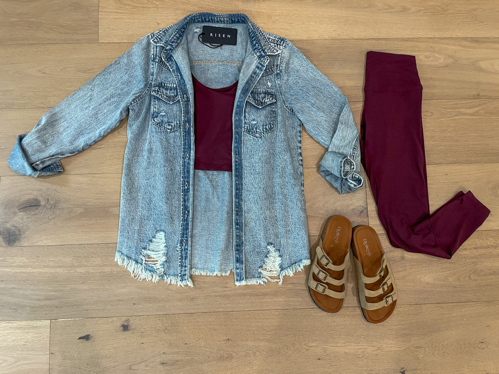 Risen Pull it Together Denim Button Down