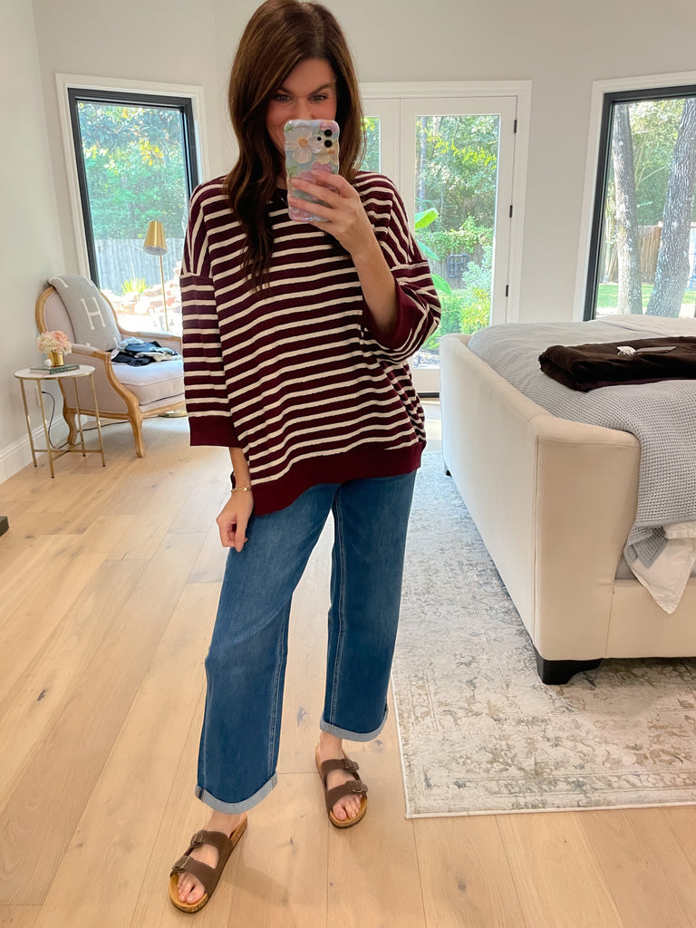 Weekender Knit Pullover in Burgundy