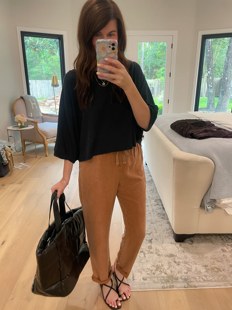 Flirty Flair Batwing Sleeve Top in Black