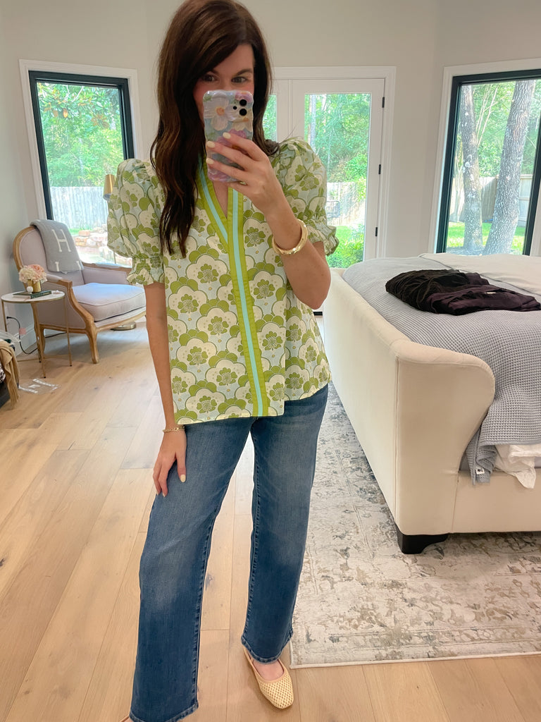 Groovy Petal Puff Sleeve Top