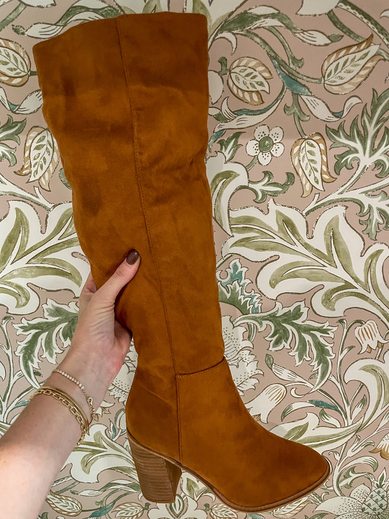 Nicole Knee High Boots in Caramel