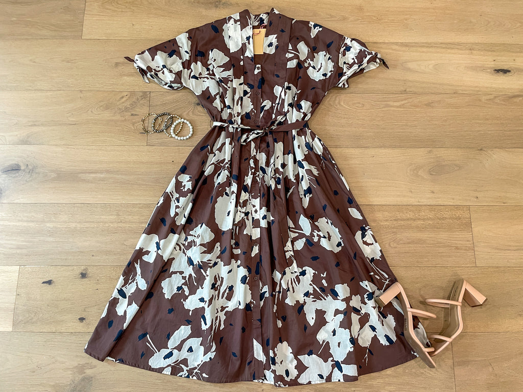 Pinky Promise Floral Midi Dress