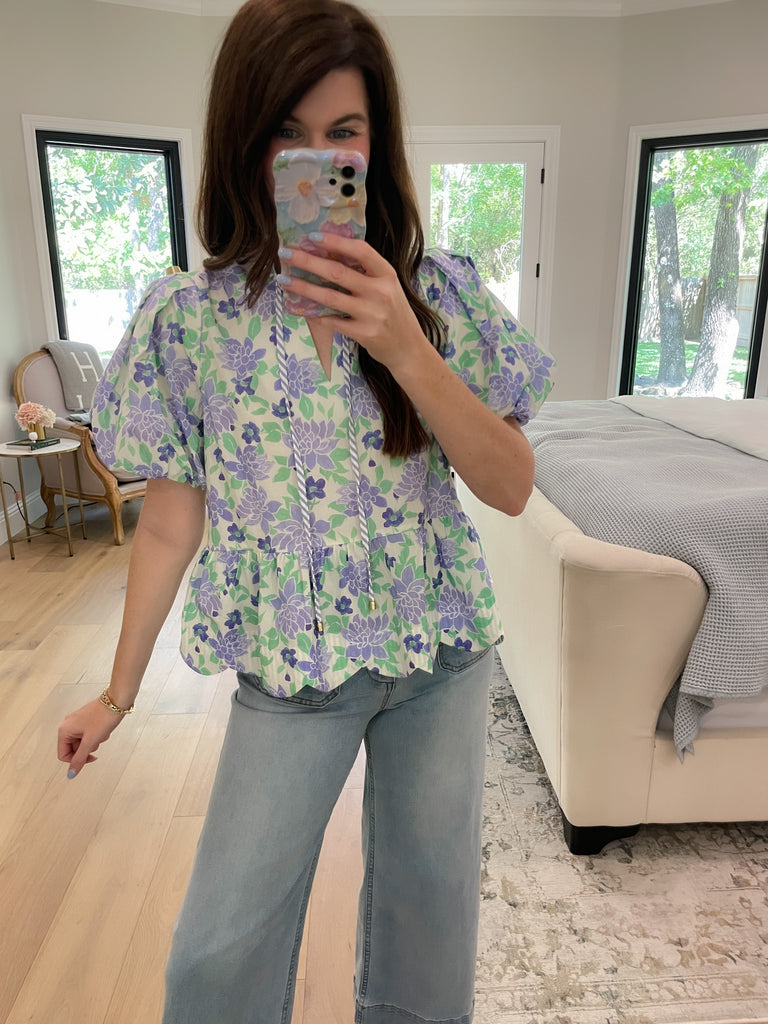 Feeling Butterflies Top in Periwinkle