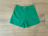 High Energy Green Denim Shorts
