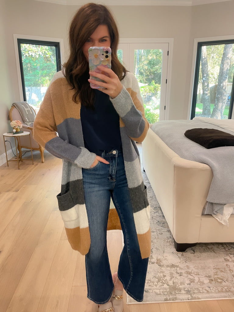 Cozy Vibes Color Block Cardigan