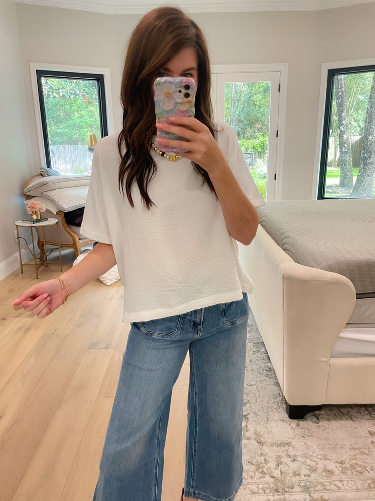 Simply Stated Tee in Off White