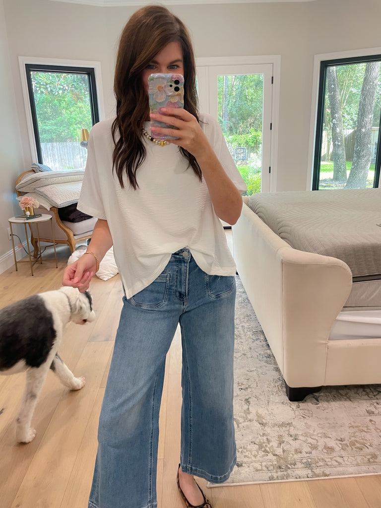 Simply Stated Tee in Off White