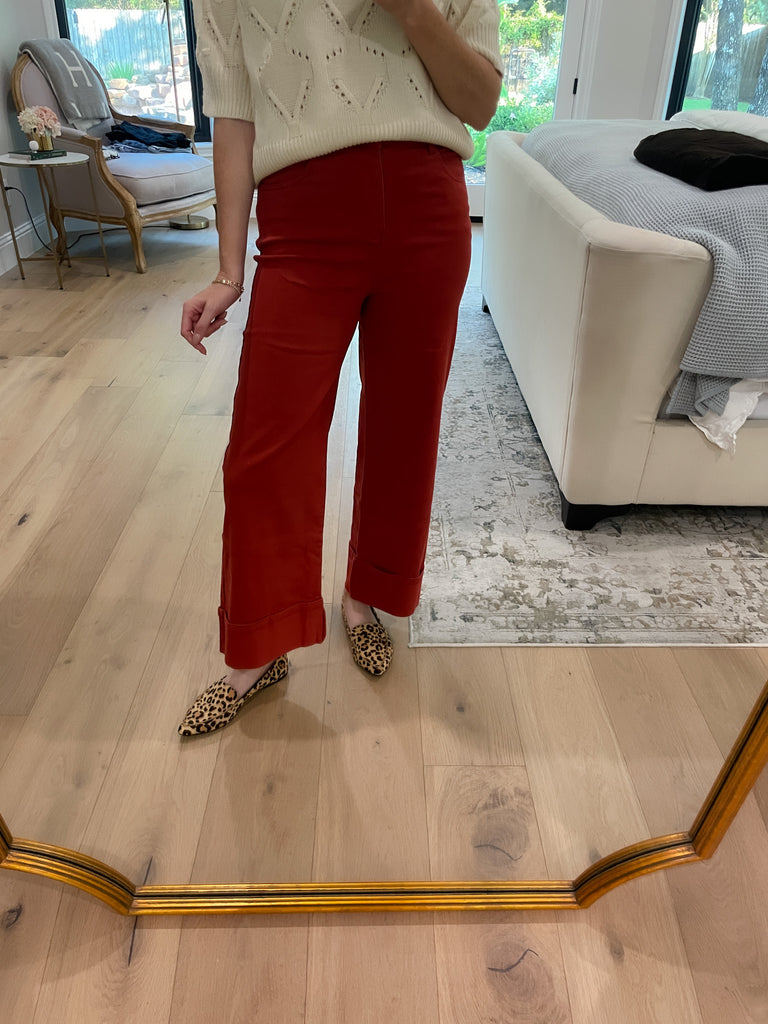 Camden Cuffed Jeans in Rust