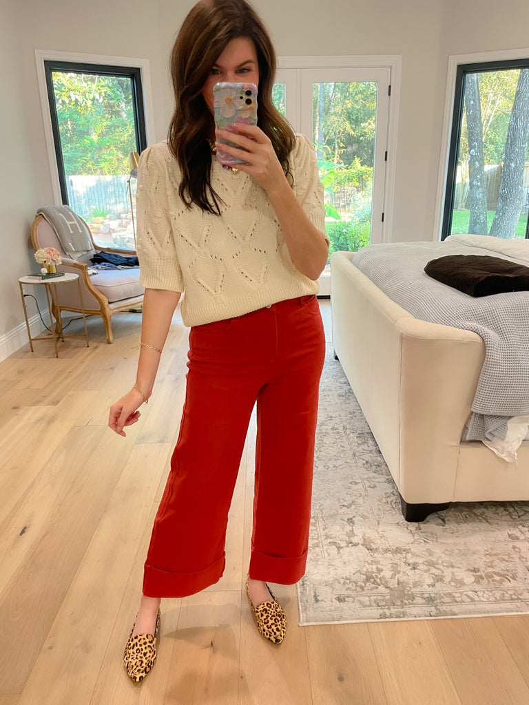 Camden Cuffed Jeans in Rust