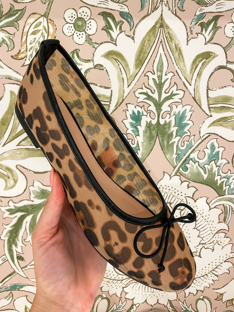 Vivi Mesh Leopard Ballet Flats
