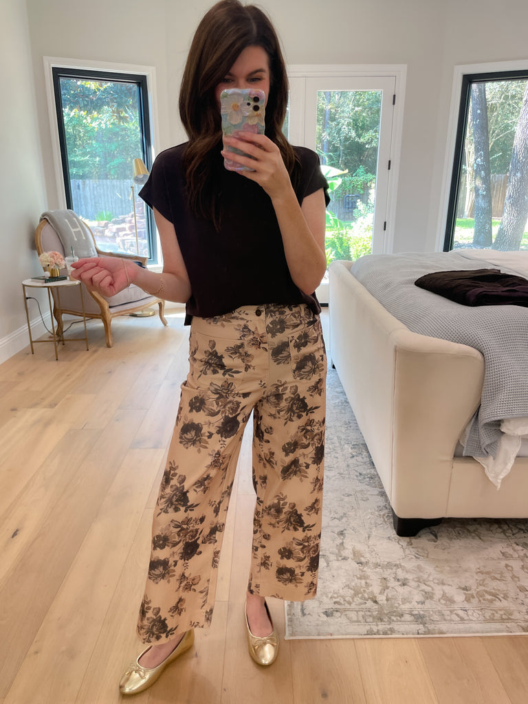 Wildflower Way Jeans in Taupe