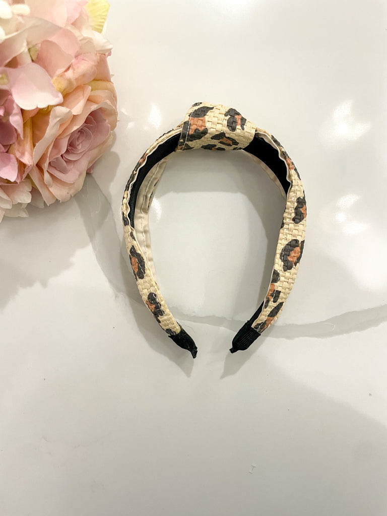 Leopard Rattan Headband *Final Sale*