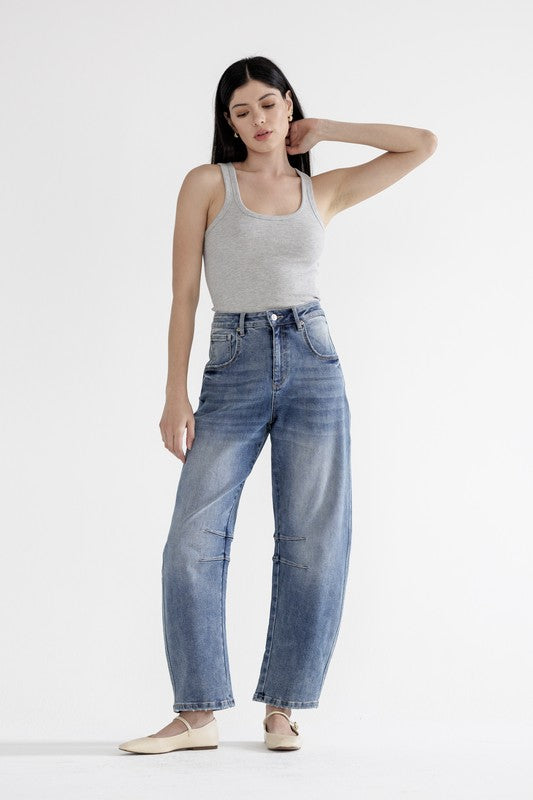 Mica Sloane High Rise Barrel Jeans