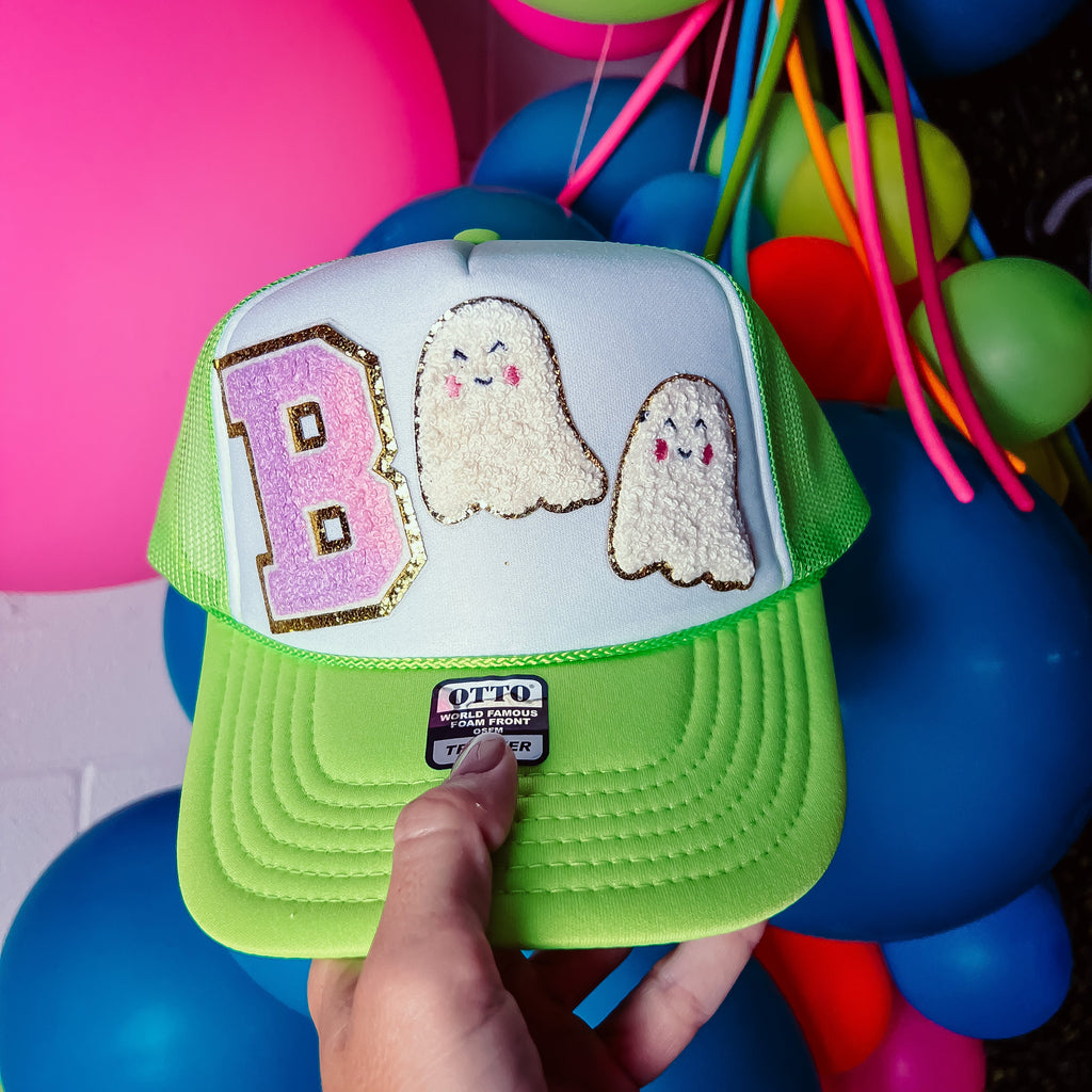 SALE! BOO Chenille Trucker Caps in Multiple Colors *Final Sale*