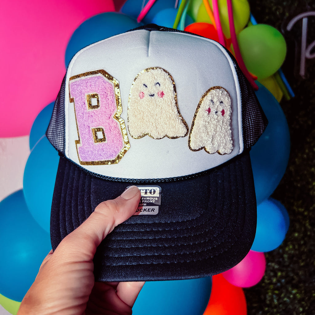 SALE! BOO Chenille Trucker Caps in Multiple Colors *Final Sale*