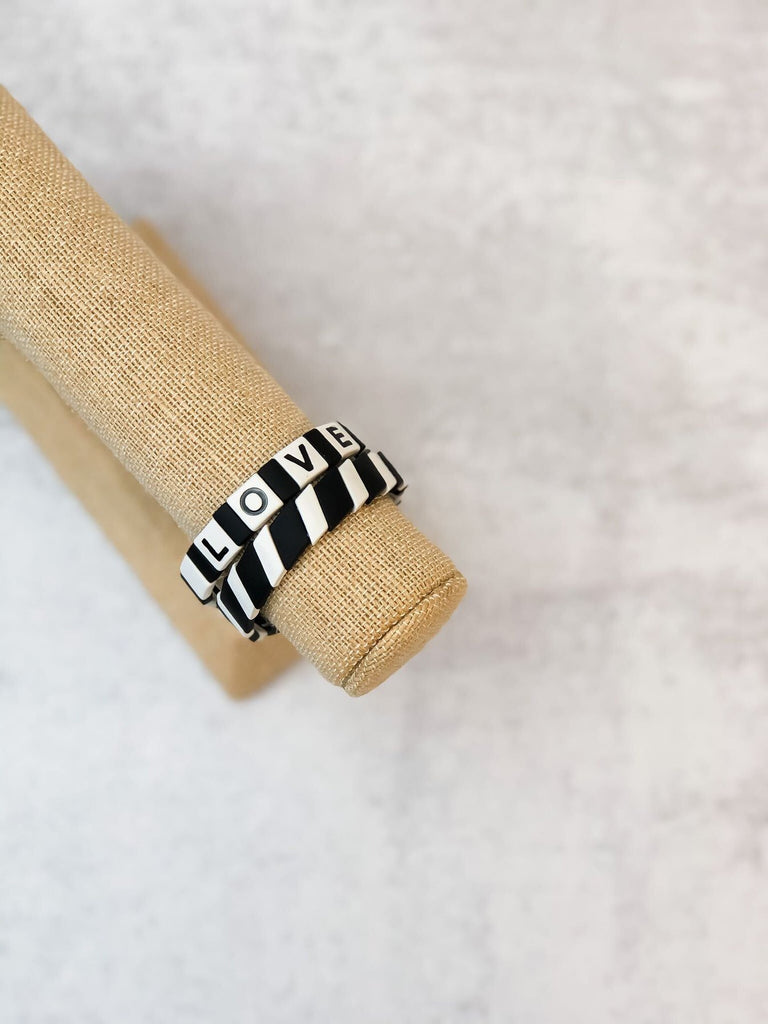 Love Bracelet Set in Black/White *Final Sale*