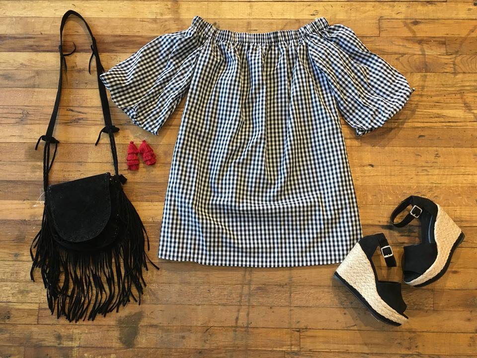 SALE! Fall in the South Off-the-Shoulder Dress *Final Sale*