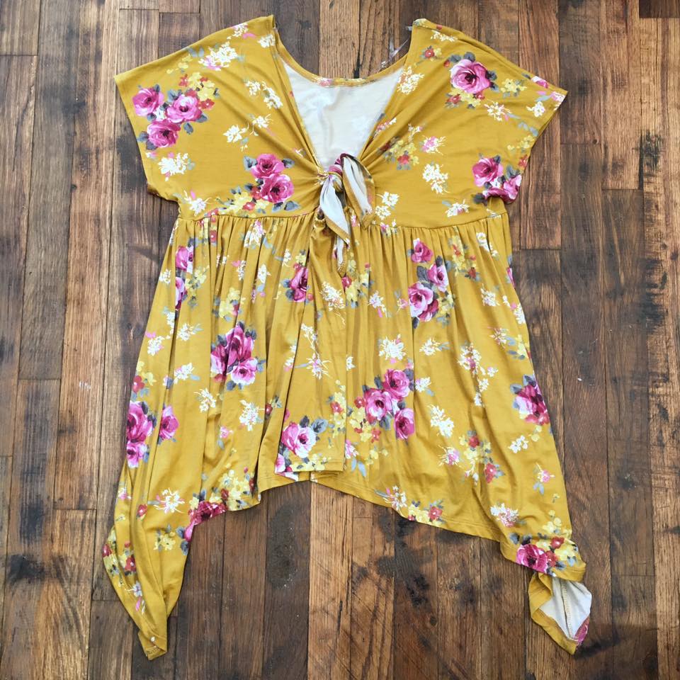 SALE! Fall Agenda Tie Back Top *Final Sale*