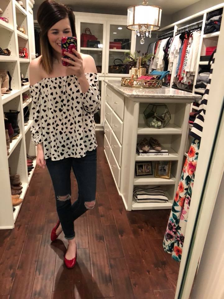 Conversation Hearts Off-the-Shoulder Top