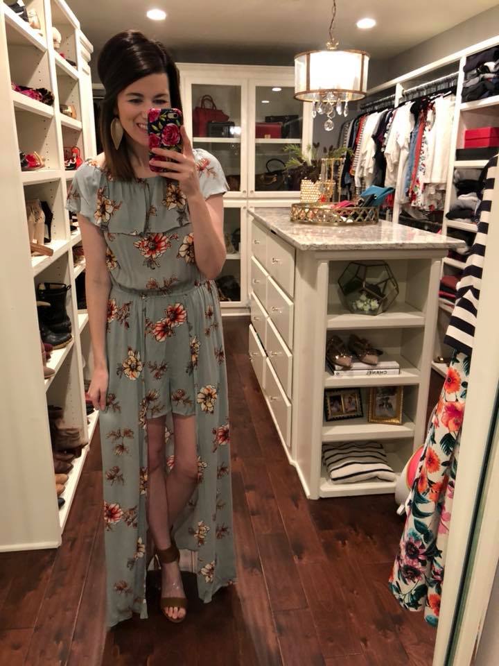 Dirt Road Dreamer Maxi Romper Dress in Sage