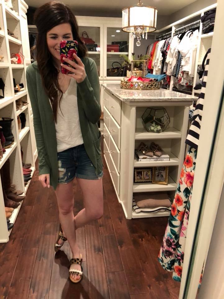 Basic Basic Ribbed Cardigan in Plum and Green