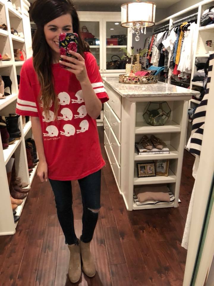 SALE! Helmet Ringer Tee in Red *Final Sale*