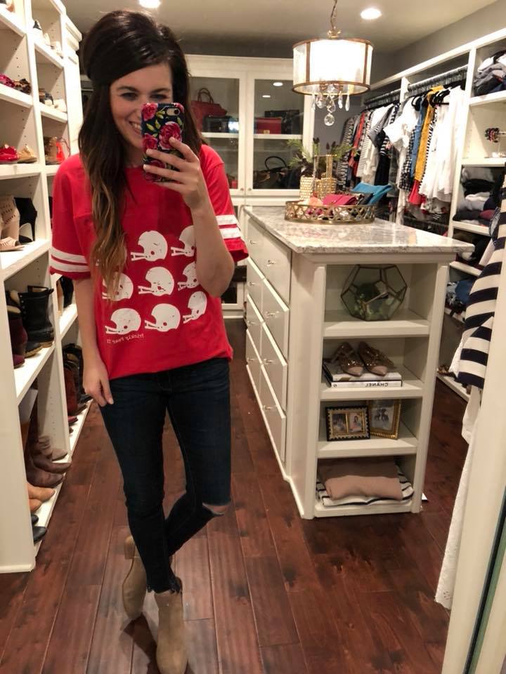 SALE! Helmet Ringer Tee in Red *Final Sale*