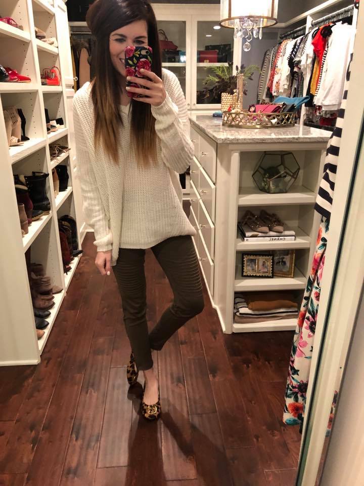 Moto Jeggings in Olive