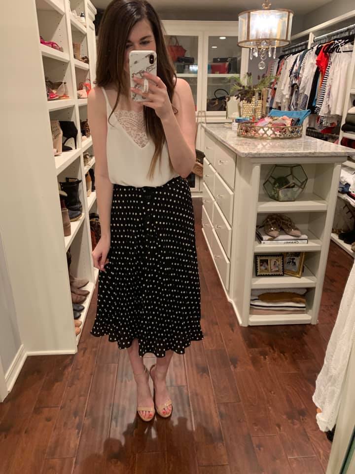 Piper Polka Dot Skirt in Black