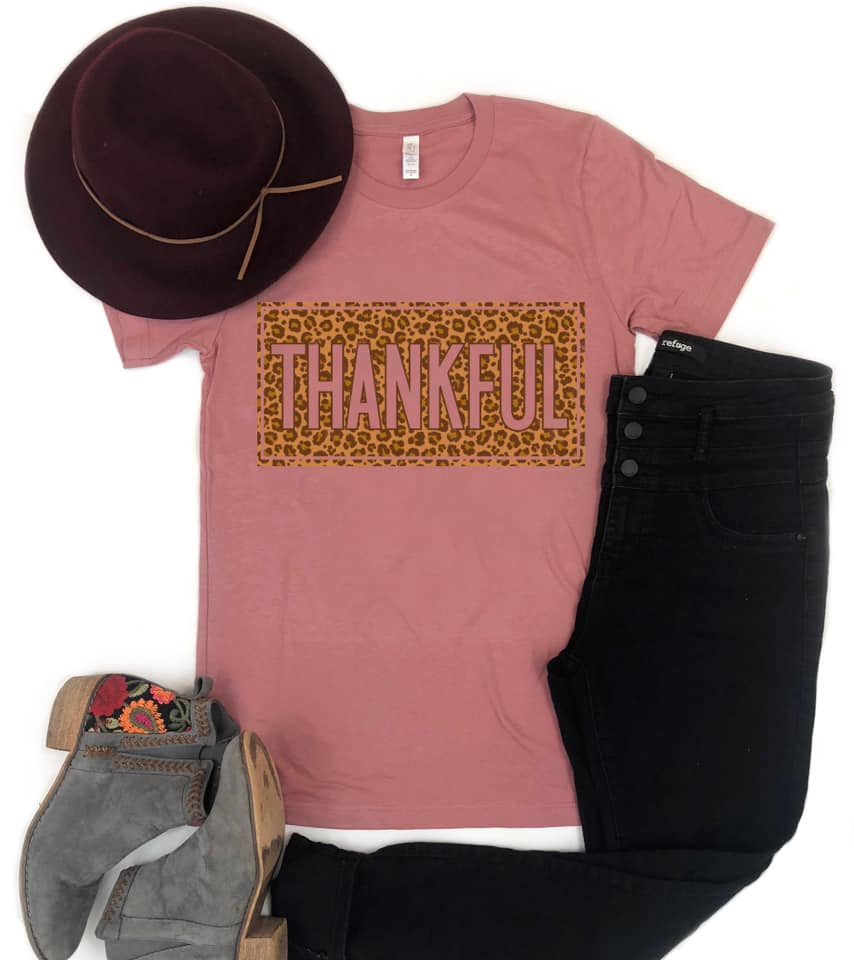 SALE! Cheetah Thankful Tee *Final Sale*