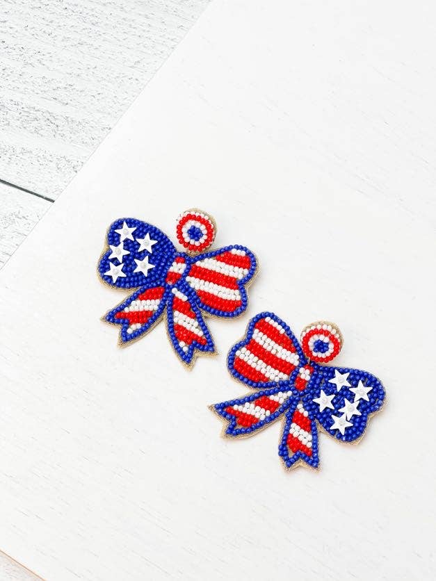 Patriotic Bow Earrings *Final Sale*