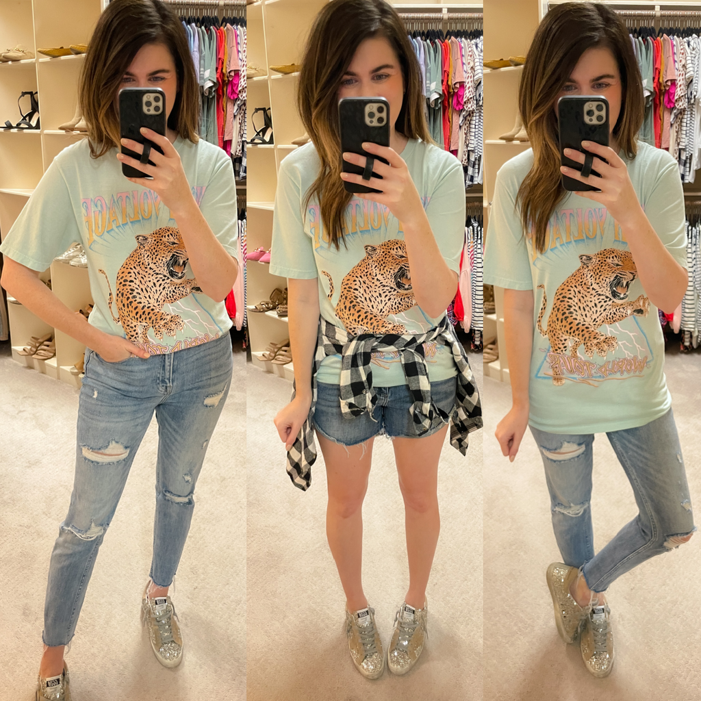 SALE! High Voltage Tour Tee in Mint *Final Sale*