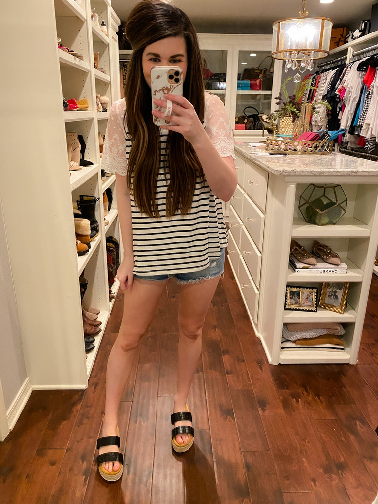 SALE! East Coast Afternoon Top in Ivory/Black *Final Sale*