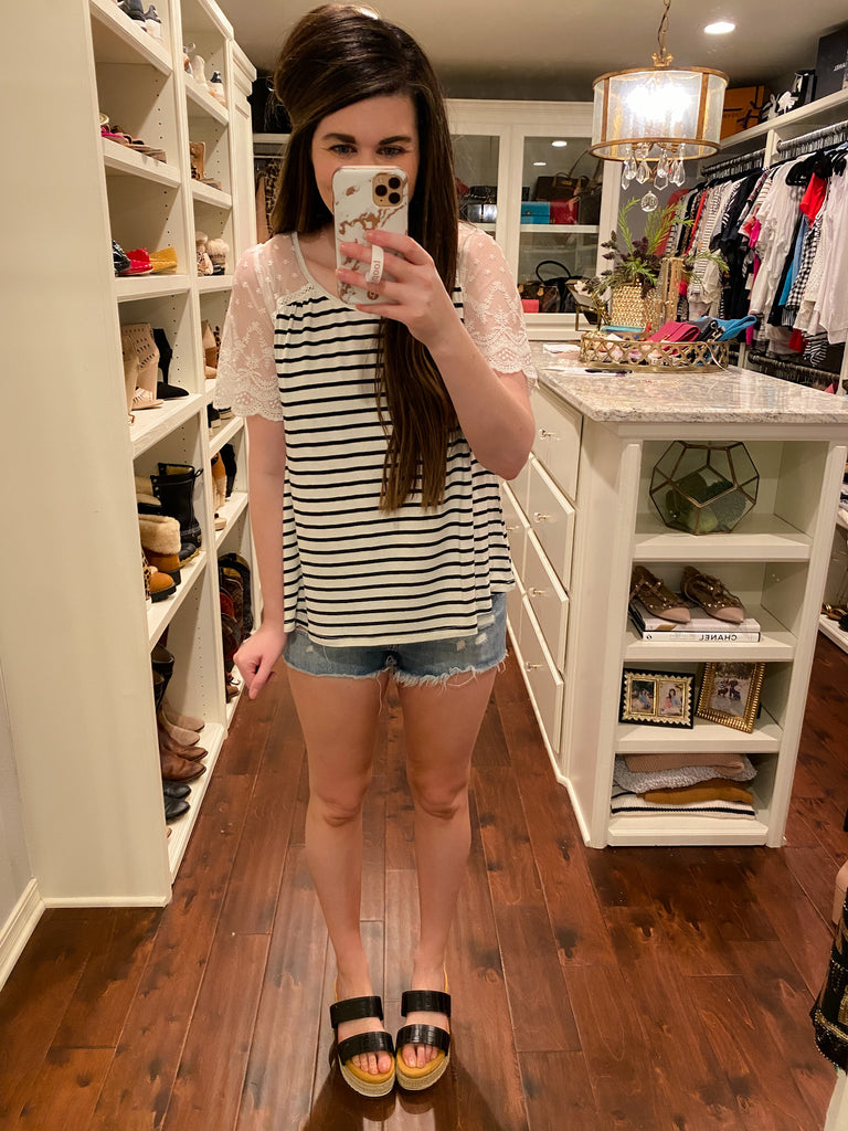 SALE! East Coast Afternoon Top in Ivory/Black *Final Sale*