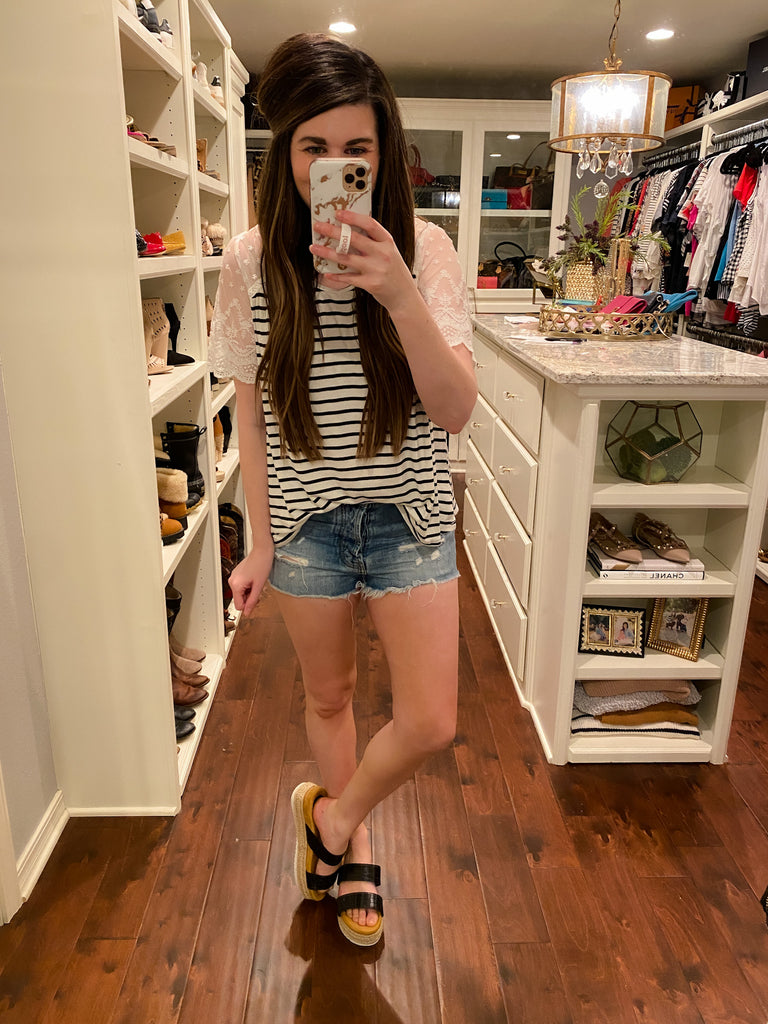 SALE! East Coast Afternoon Top in Ivory/Black *Final Sale*