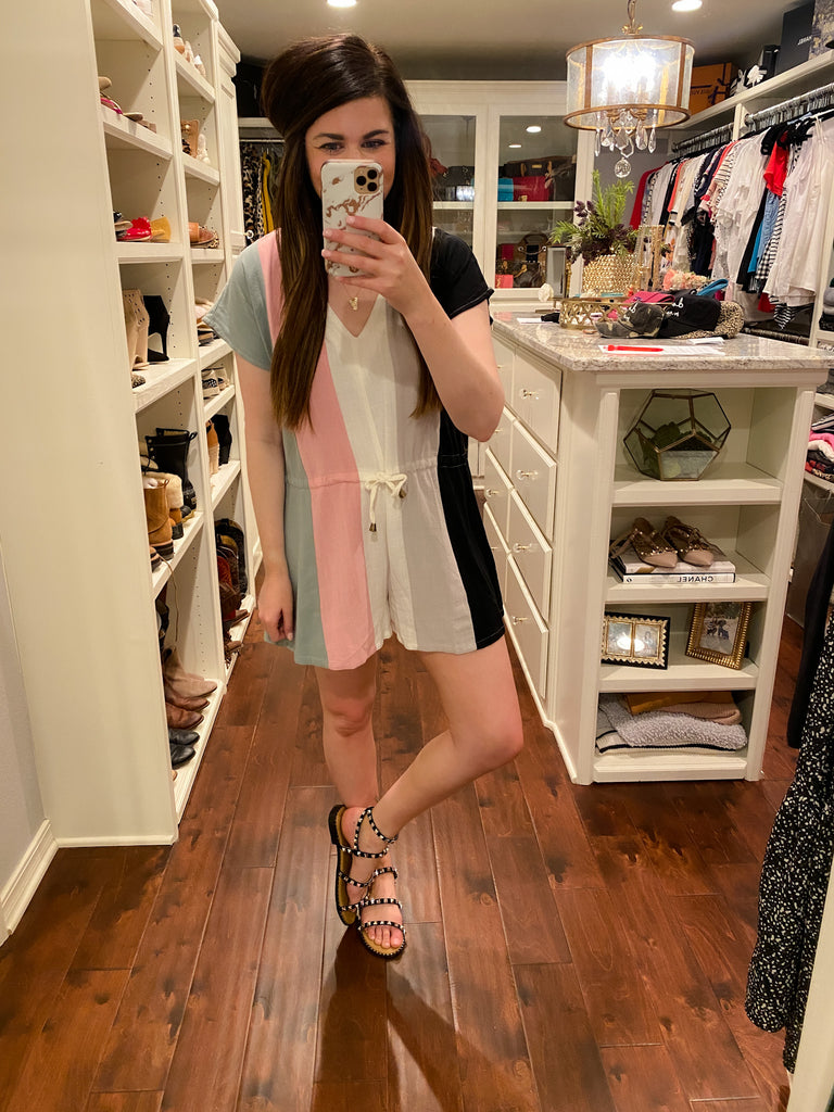 Ainsley Romper in Black Combo