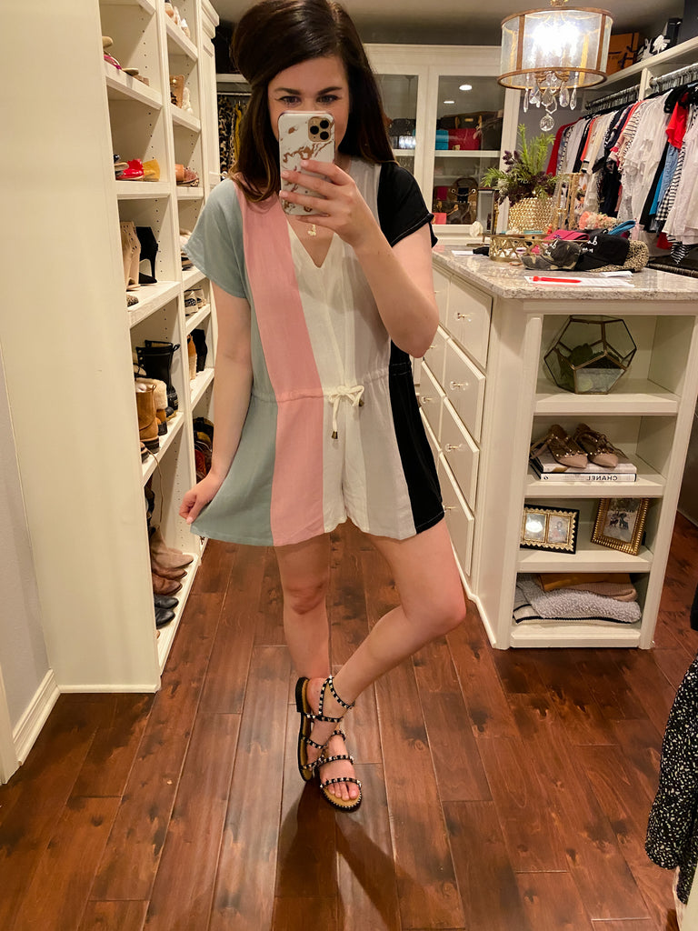 Ainsley Romper in Black Combo