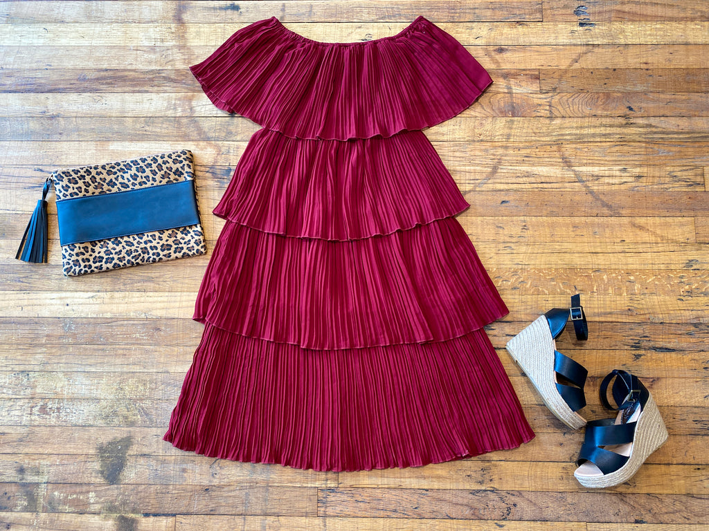 Pleats to Meet You Midi Dress
