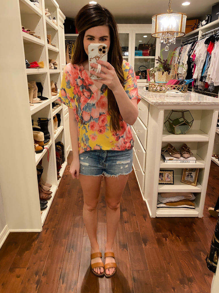 SALE! Brielle Tunic in White and Yellow *Final Sale*